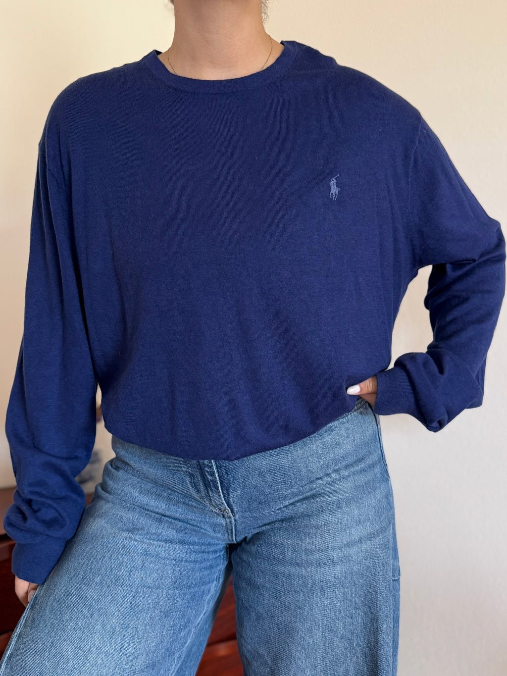 Polo Ralph Lauren Round Neck Sweater 85% Cotton 15% Cashmere