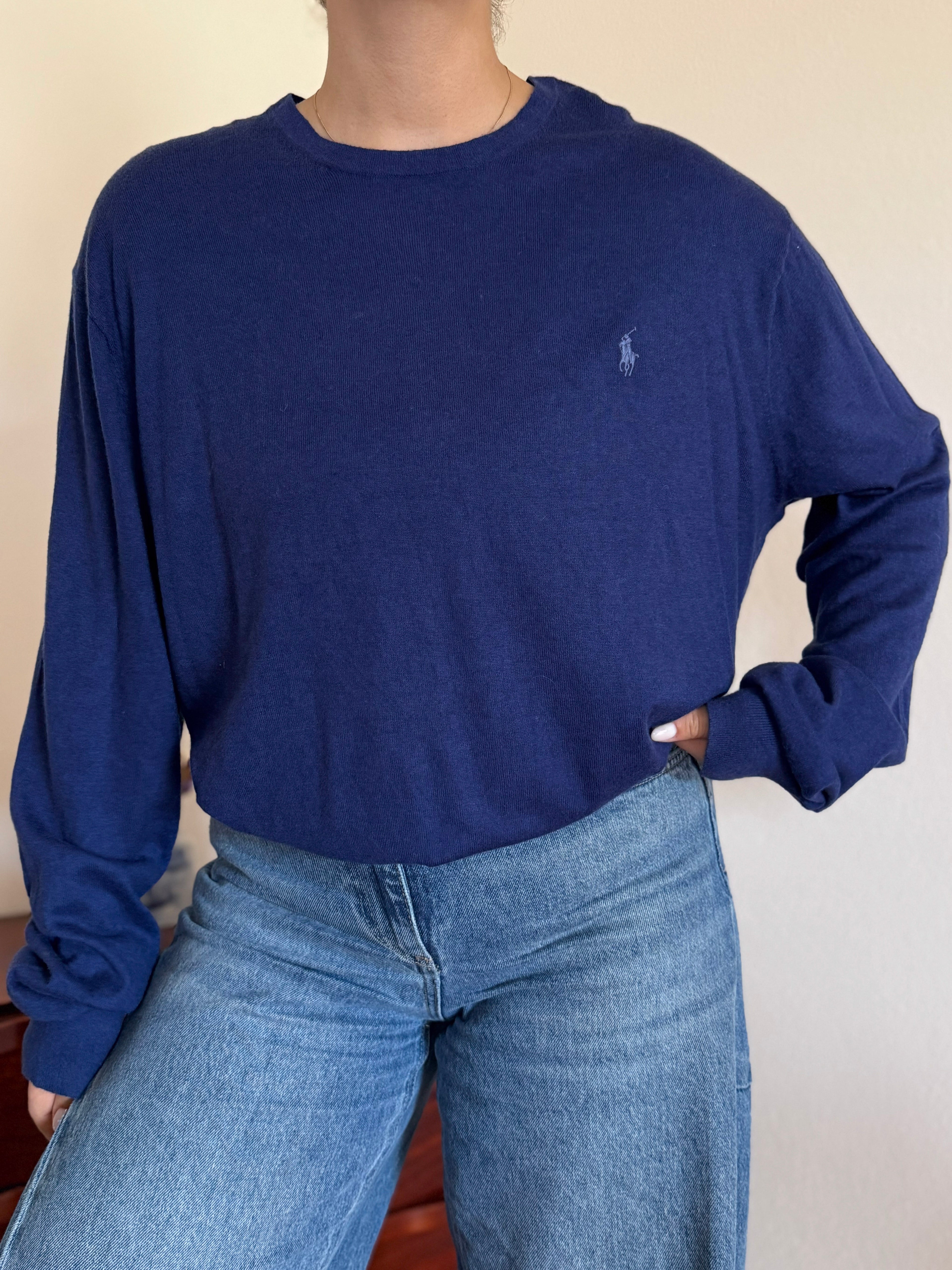 Polo Ralph Lauren Round Neck Sweater 85% Cotton 15% Cashmere