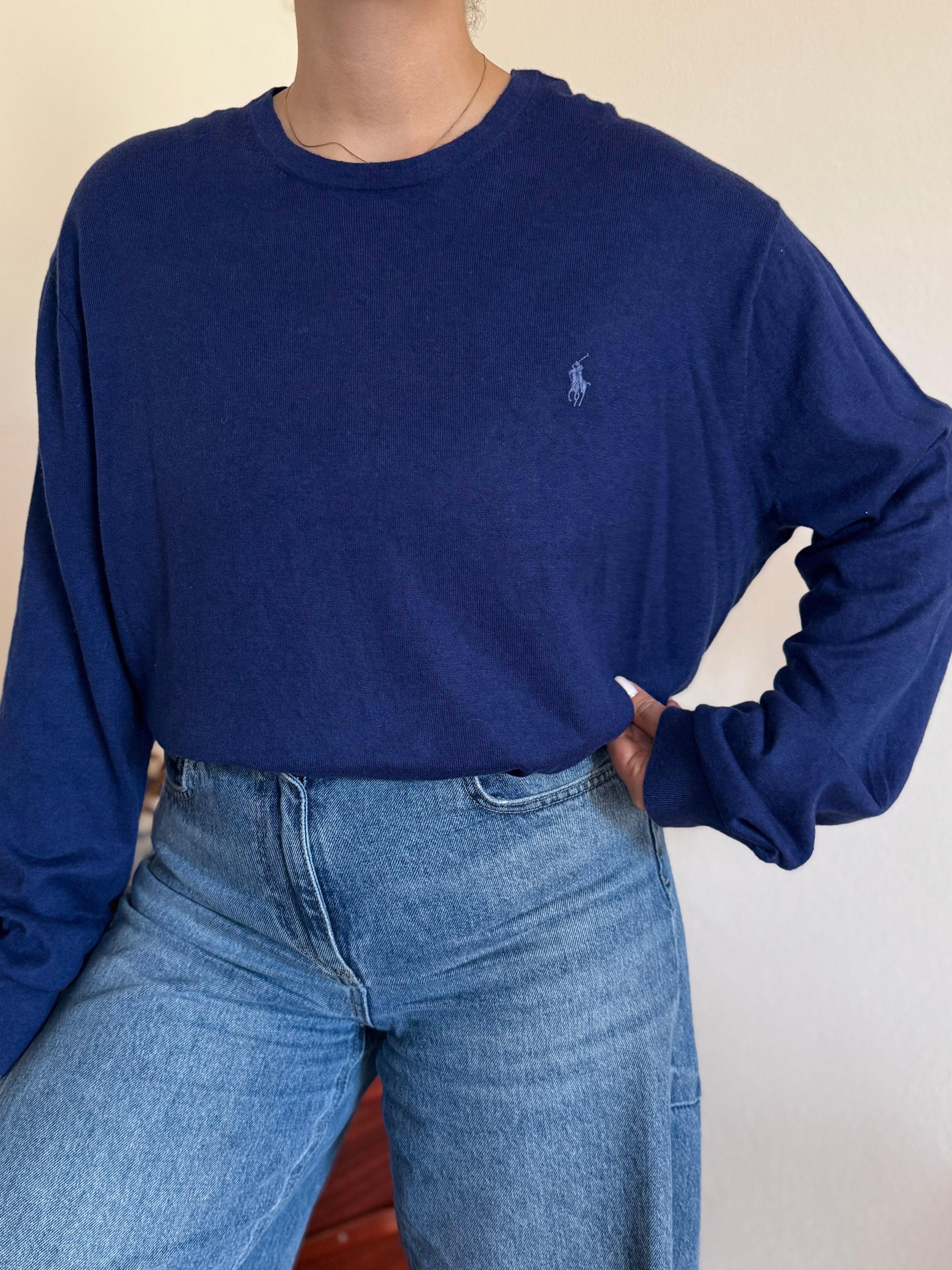 Polo Ralph Lauren Round Neck Sweater 85% Cotton 15% Cashmere