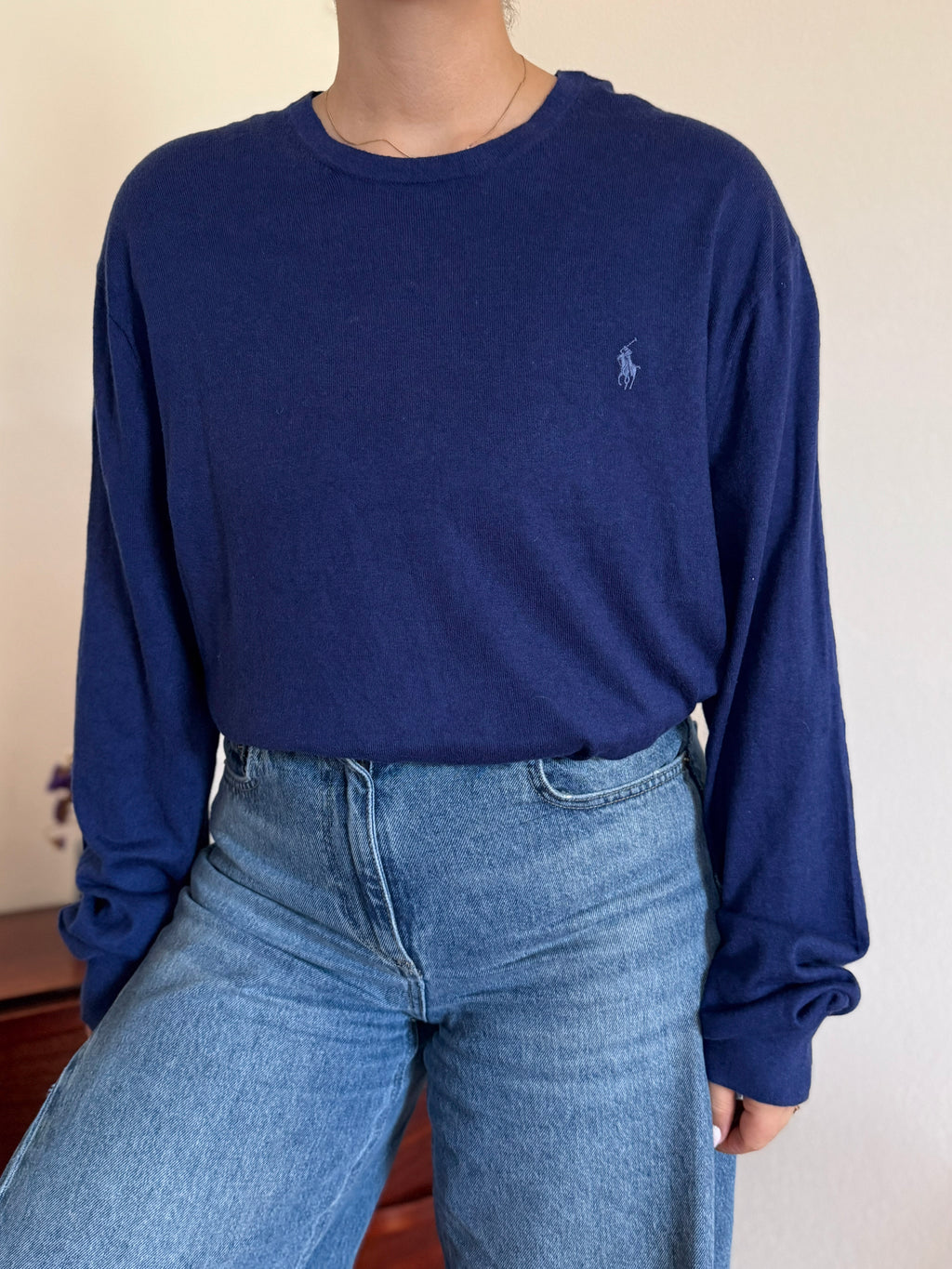 Polo Ralph Lauren Round Neck Sweater 85% Cotton 15% Cashmere