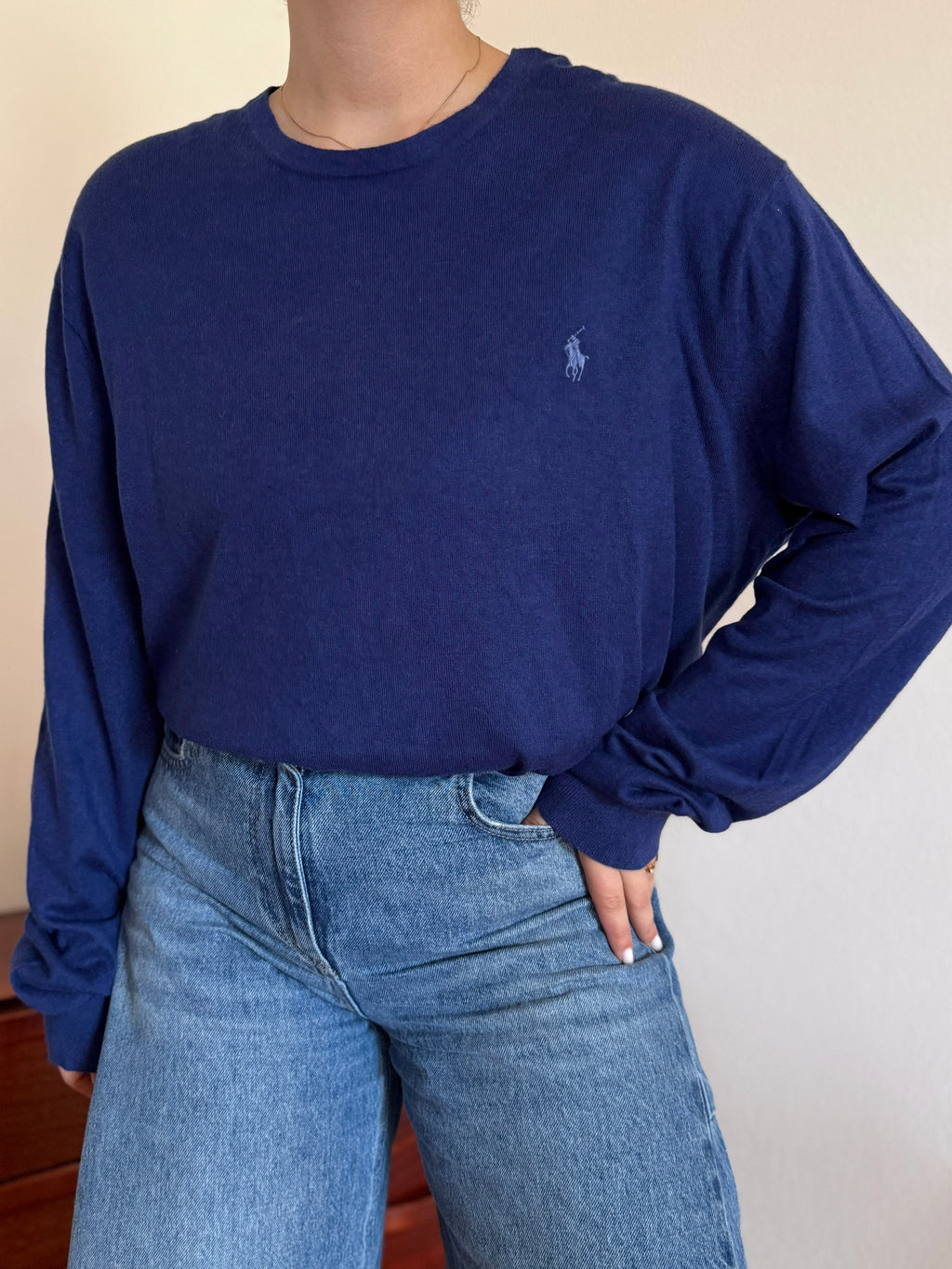 Polo Ralph Lauren Round Neck Sweater 85% Cotton 15% Cashmere
