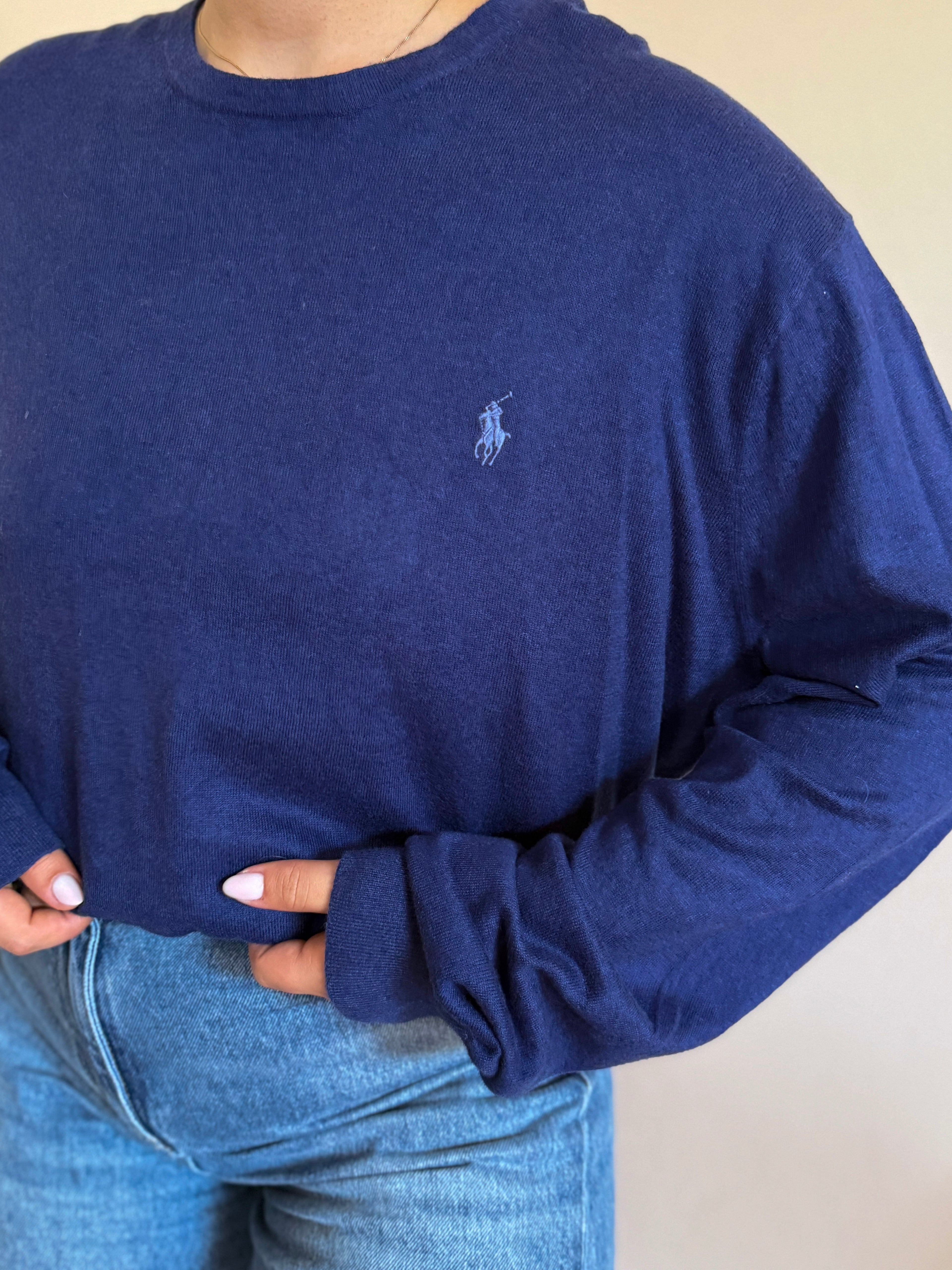 Polo Ralph Lauren Round Neck Sweater 85% Cotton 15% Cashmere