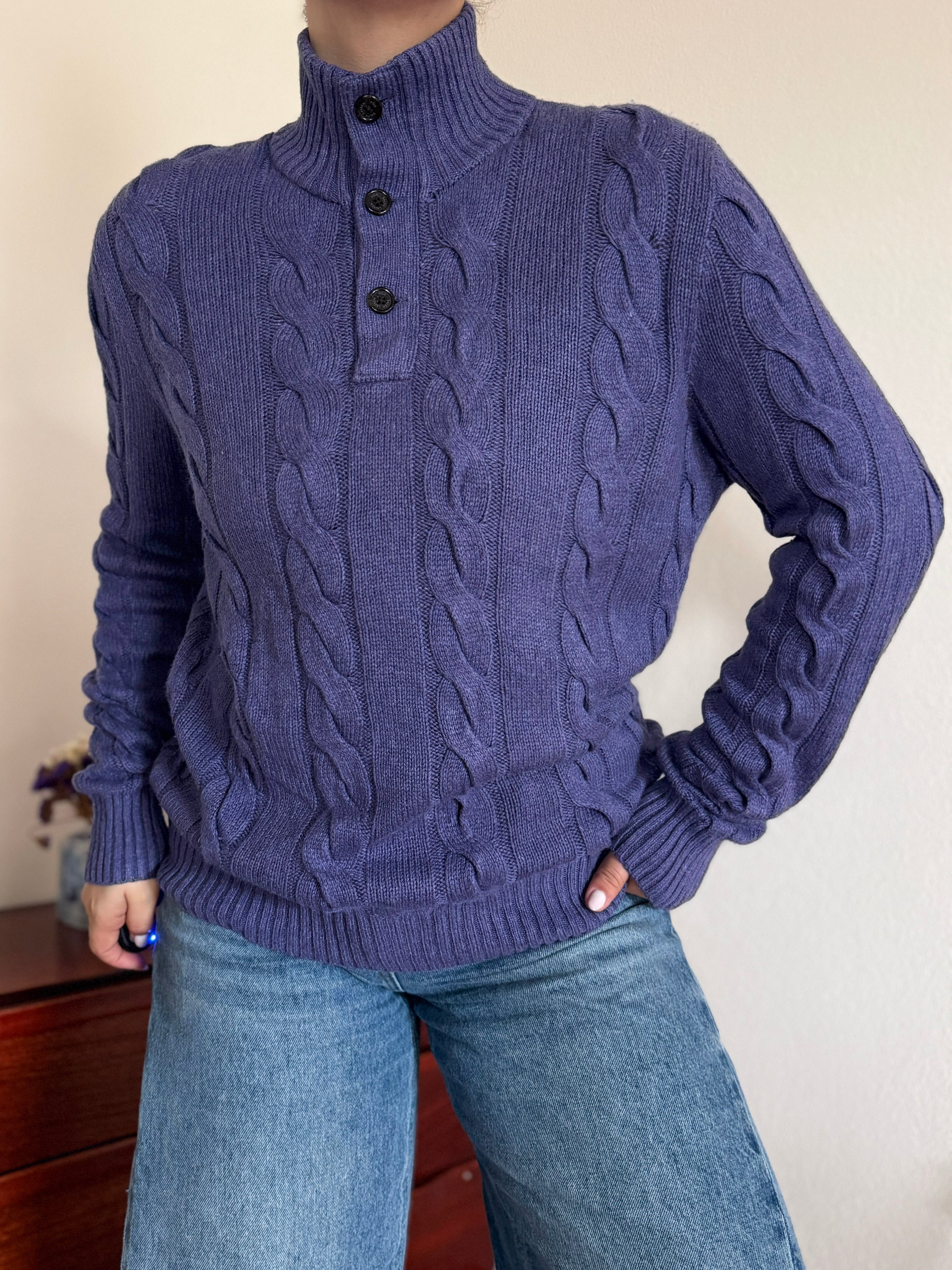 Polo Ralph Lauren 1/4 Button up 85% Silk 15% Cashmere Sweater