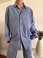 Ralph Lauren Shirt Classic Fit Plaid Blue 100% Cotton