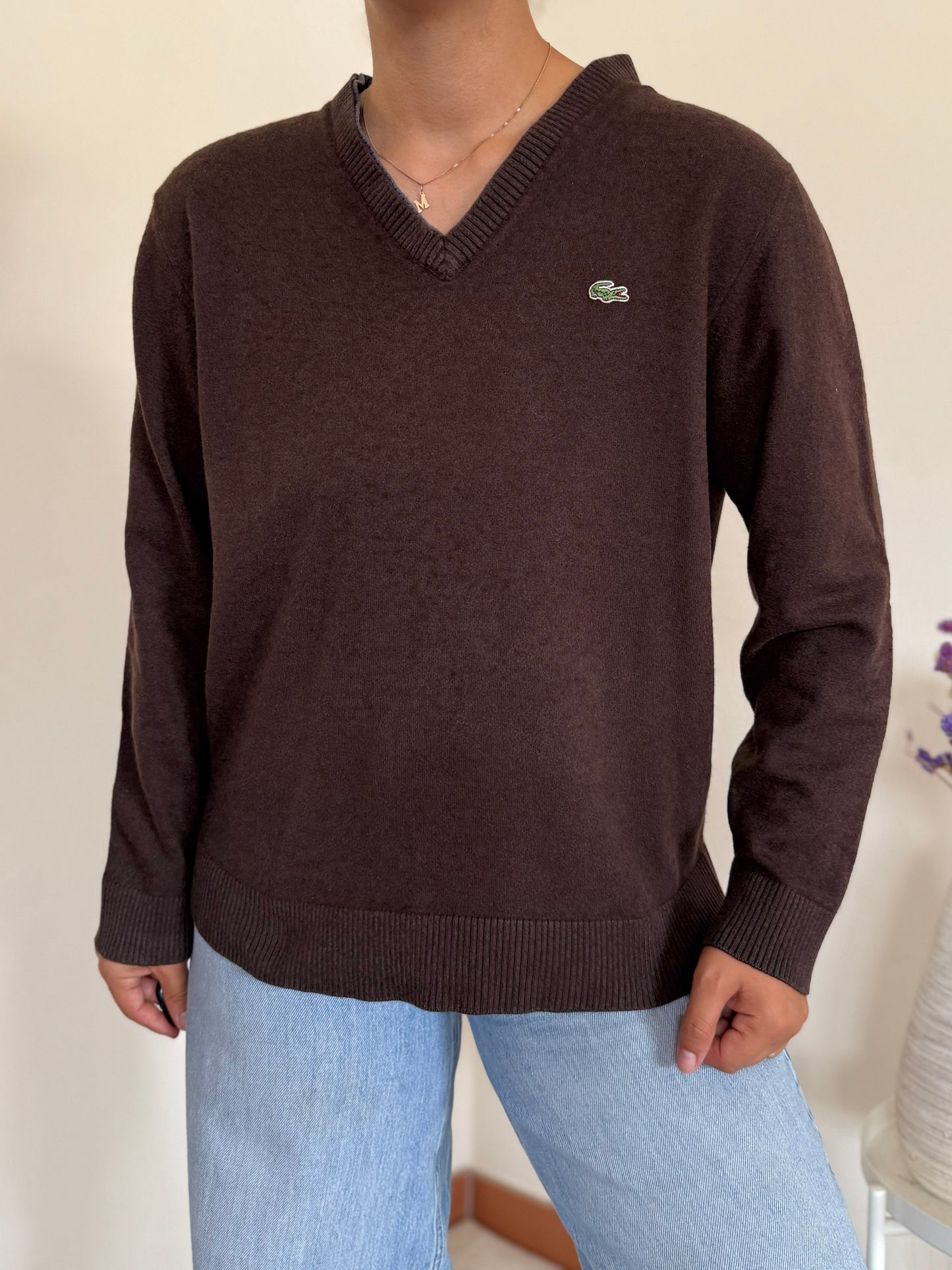 Lacoste V-Neck Knit Sweater 35% Wool