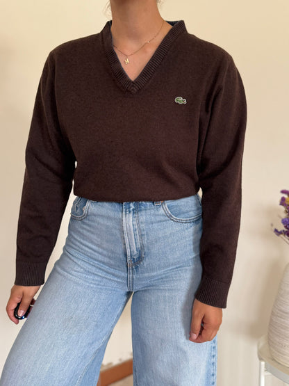 Lacoste V-Neck Knit Sweater 35% Wool