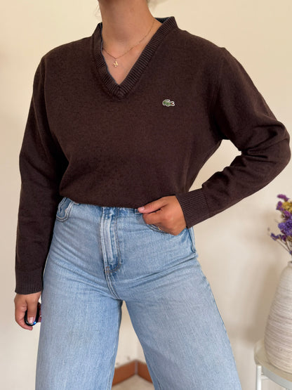 Lacoste V-Neck Knit Sweater 35% Wool