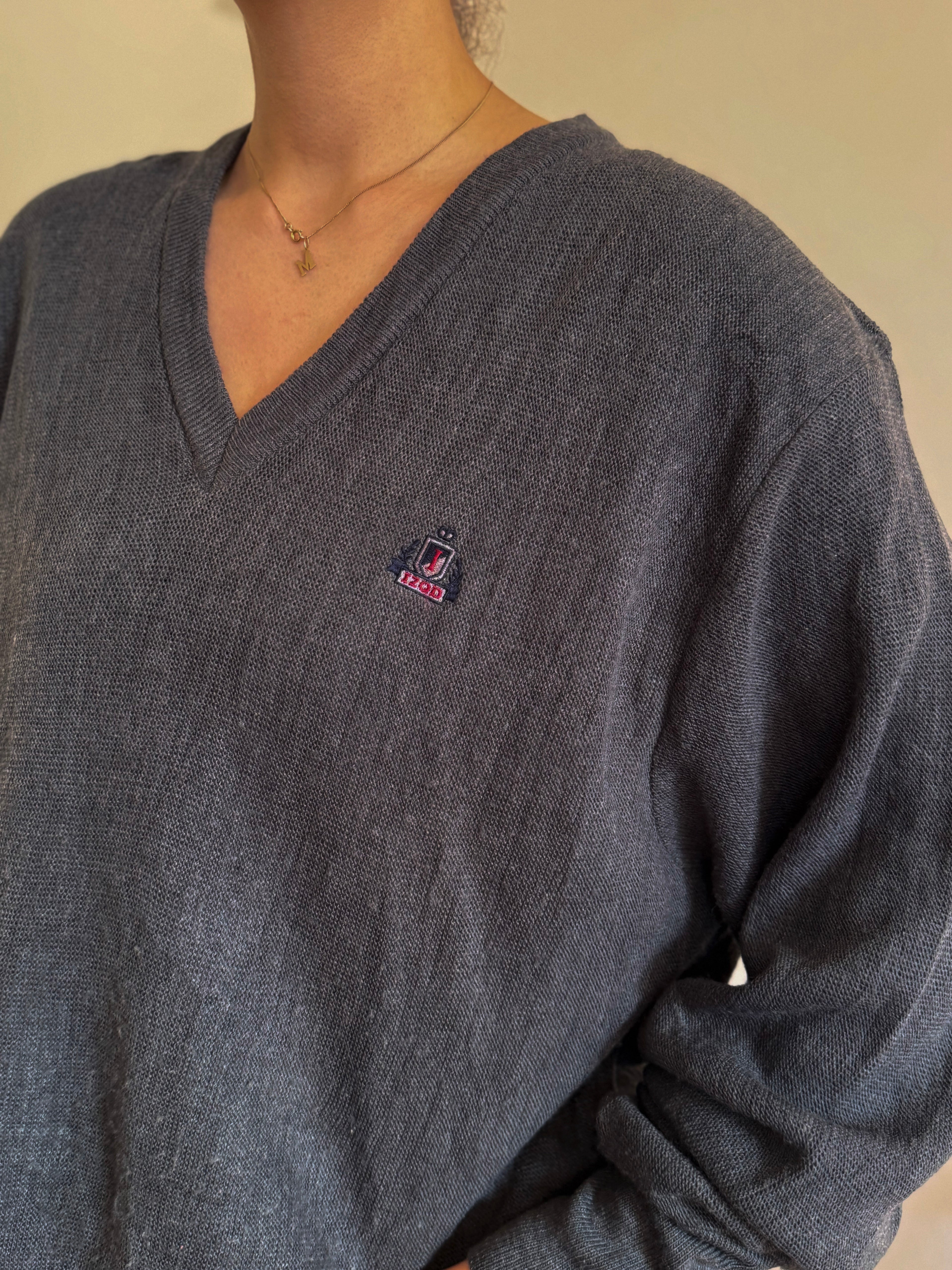 Izod/Lacoste V-Neck Knit Sweater 100% Acrylic