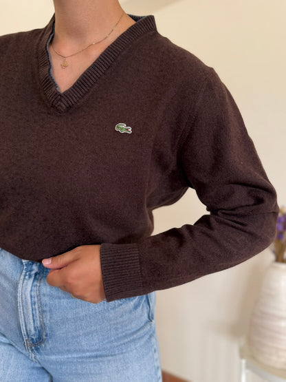 Lacoste V-Neck Knit Sweater 35% Wool