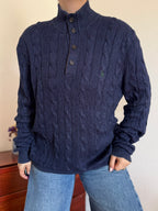 Polo Ralph Lauren 1/4 Button up Sweater 100% Silk