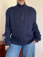 Polo Ralph Lauren 1/4 Button up Sweater 100% Silk