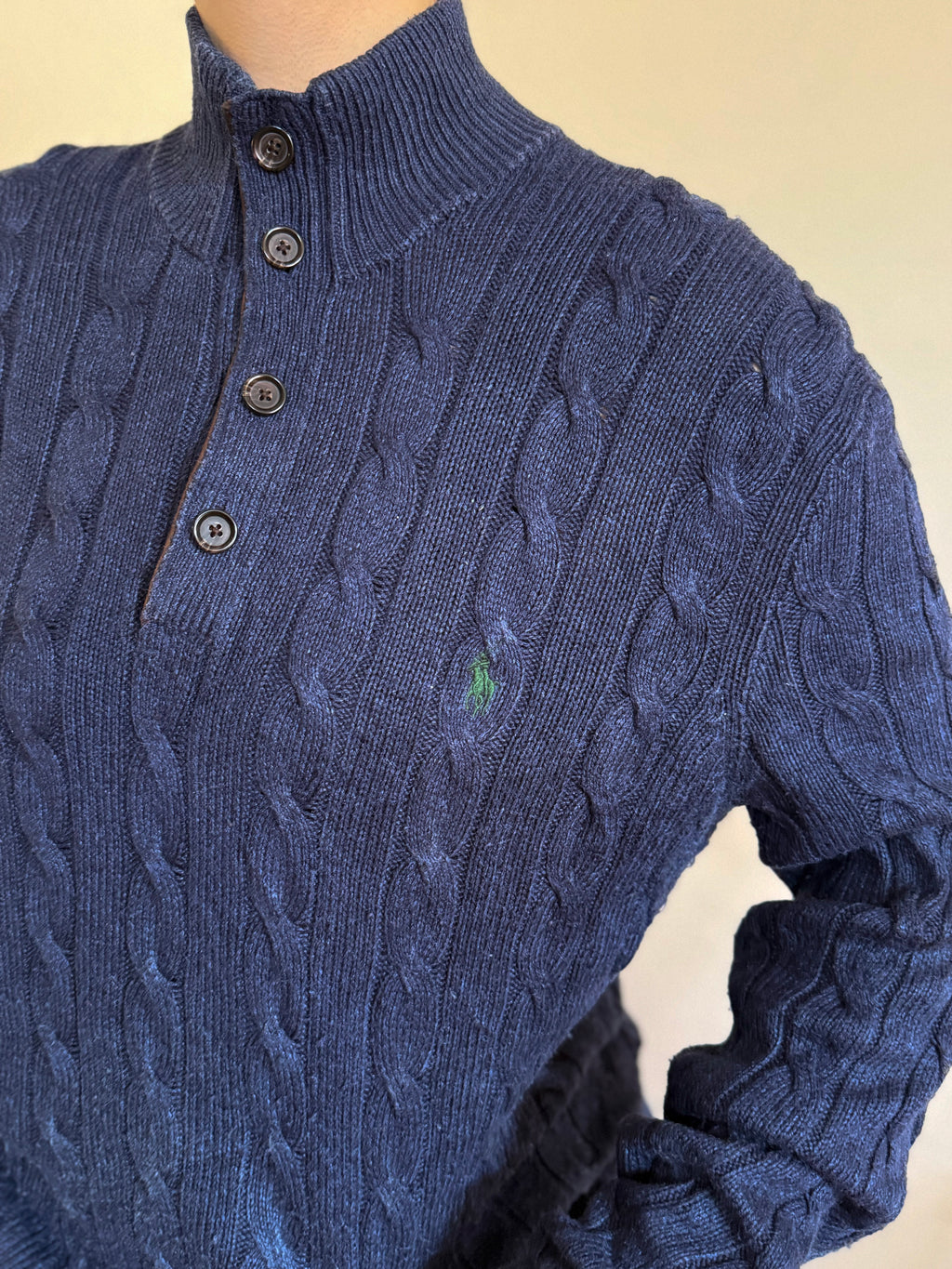 Polo Ralph Lauren 1/4 Button up Sweater 100% Silk