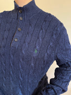Polo Ralph Lauren 1/4 Button up Sweater 100% Silk