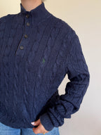 Polo Ralph Lauren 1/4 Button up Sweater 100% Silk