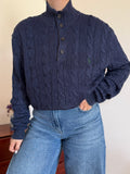 Polo Ralph Lauren 1/4 Button up Sweater 100% Silk