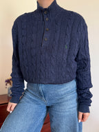 Polo Ralph Lauren 1/4 Button up Sweater 100% Silk