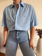 Ralph Lauren Shirt Plain Blue 100% Cotton