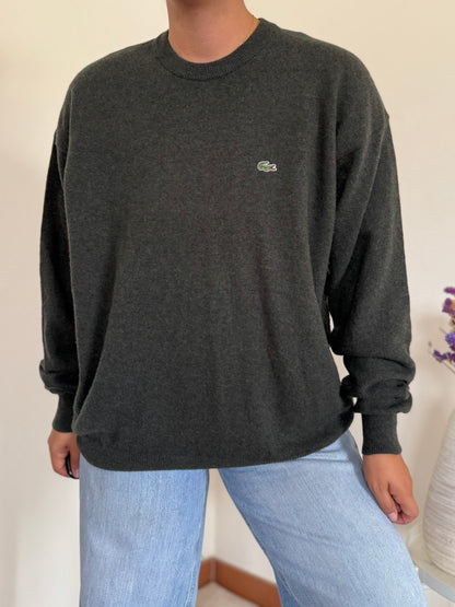 Lacoste Round Neck Knit Sweater 80% Wool