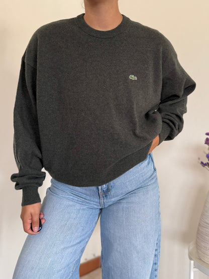 Lacoste Round Neck Knit Sweater 80% Wool