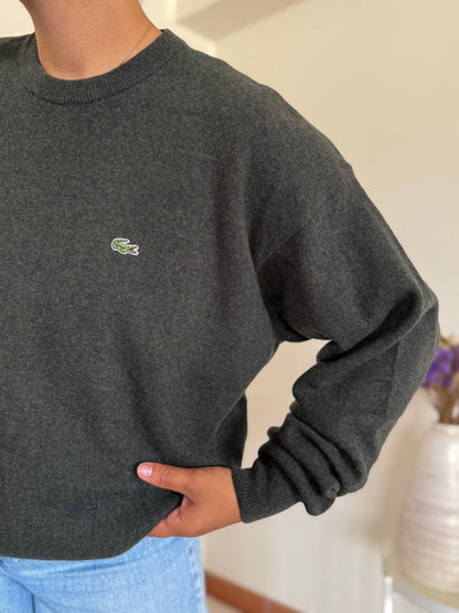 Lacoste Round Neck Knit Sweater 80% Wool