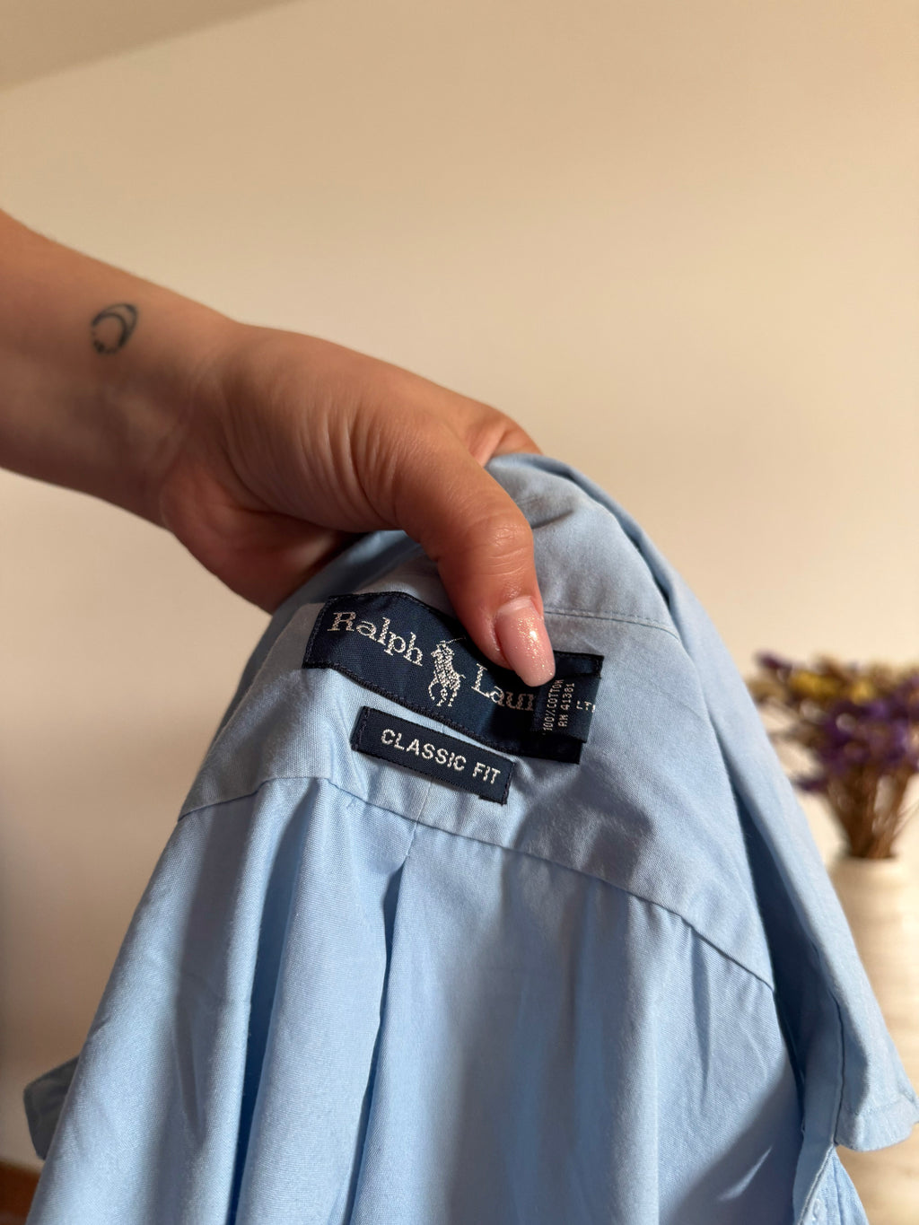 Ralph Lauren Shirt Plain Blue 100% Cotton