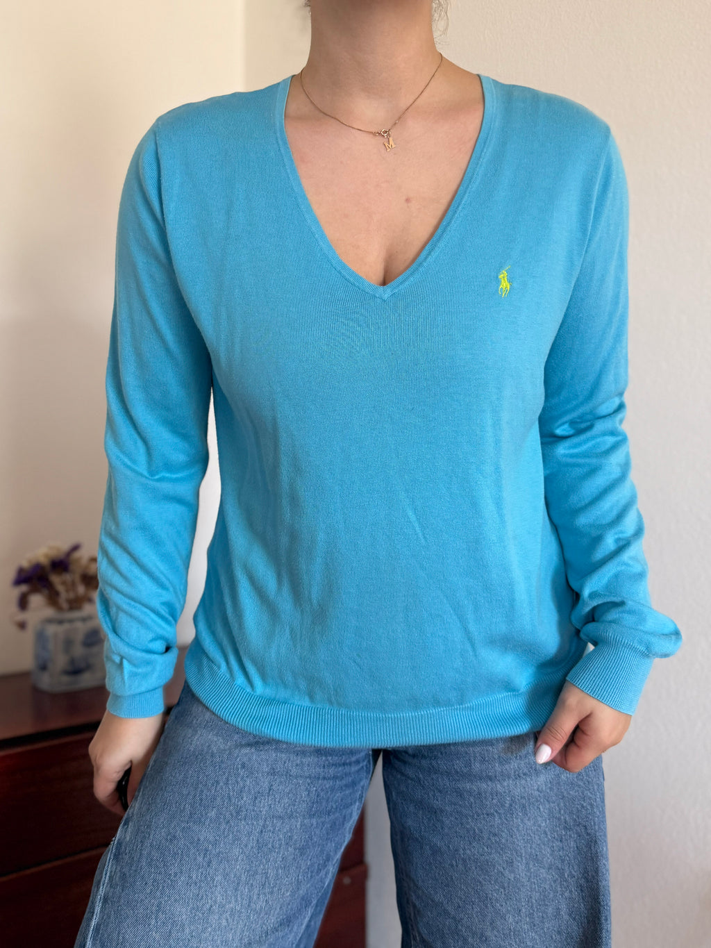 Ralph Lauren V-Neck Sweater 100% Cotton