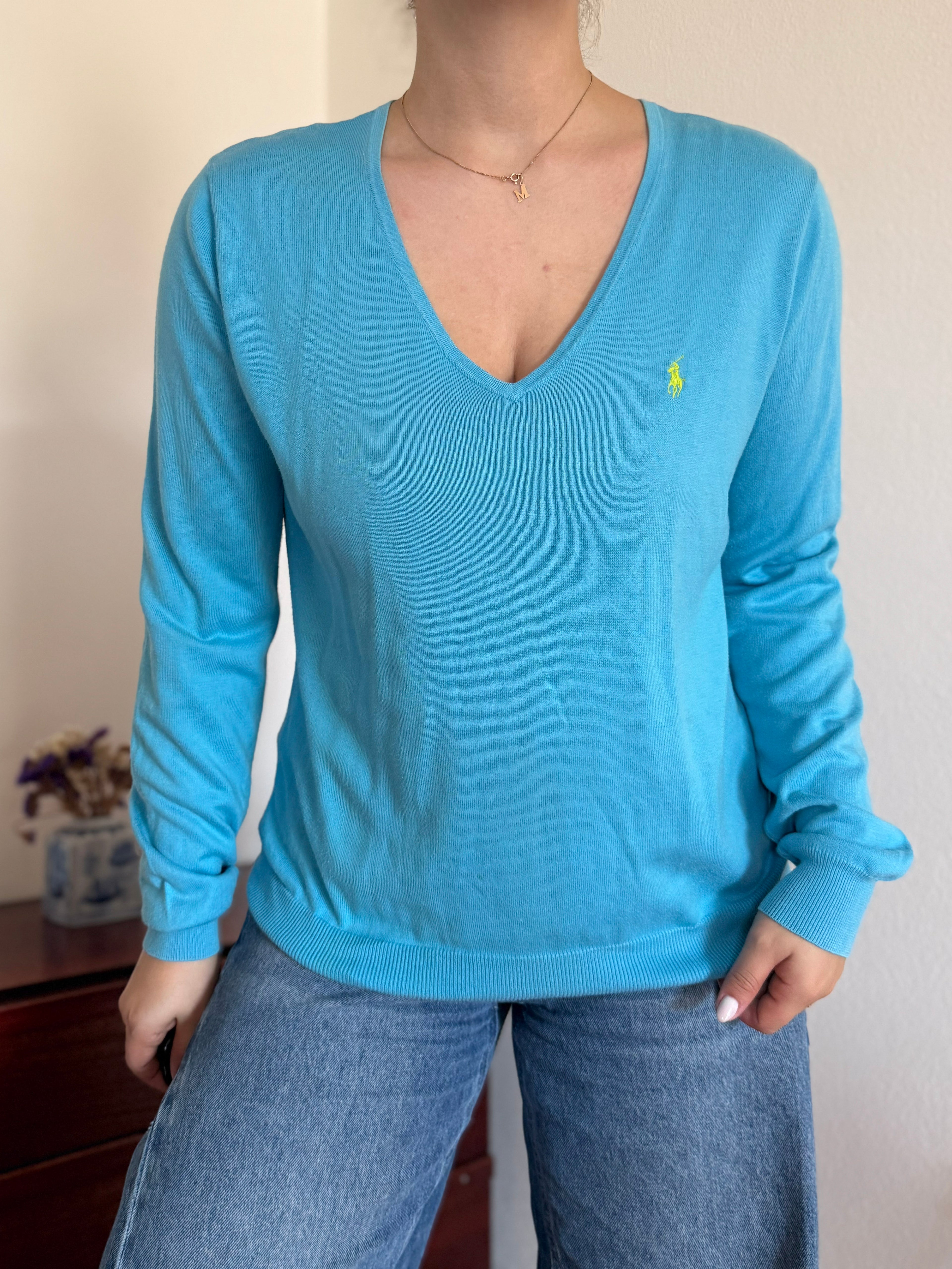 Ralph Lauren V-Neck Sweater 100% Cotton