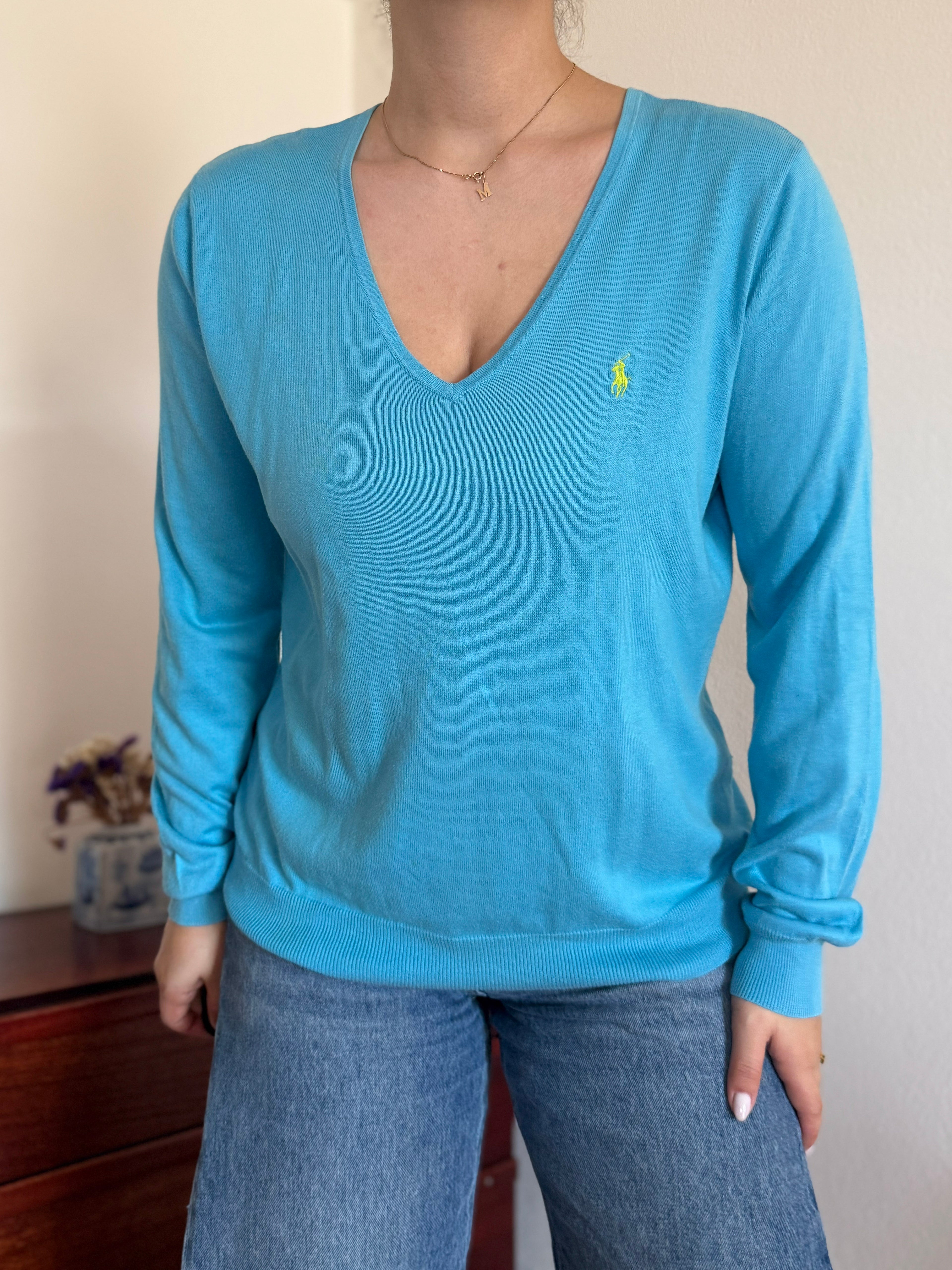 Ralph Lauren V-Neck Sweater 100% Cotton