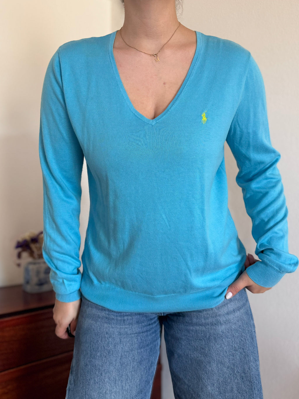 Ralph Lauren V-Neck Sweater 100% Cotton