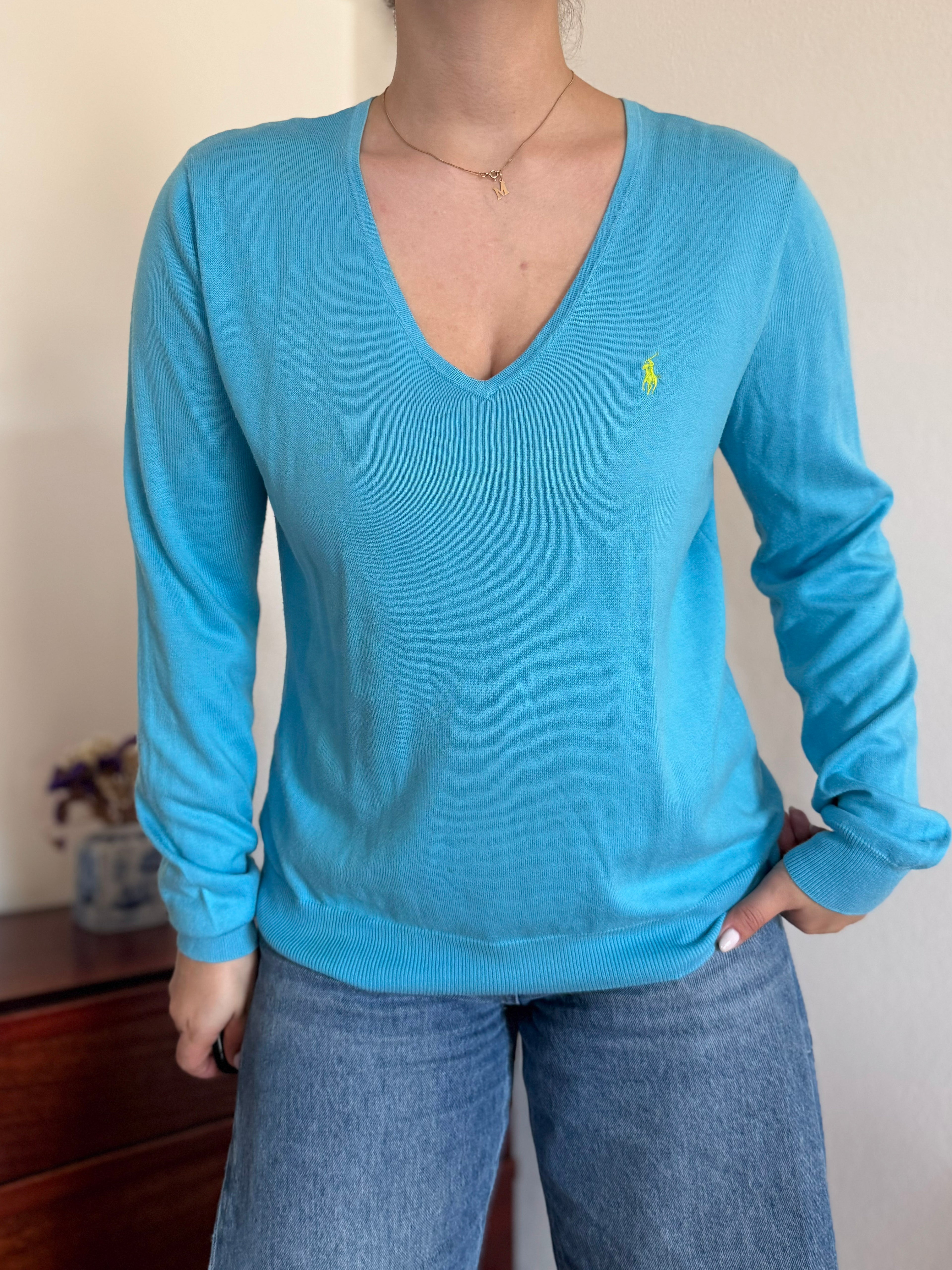 Ralph Lauren V-Neck Sweater 100% Cotton