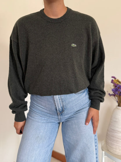 Lacoste Round Neck Knit Sweater 80% Wool