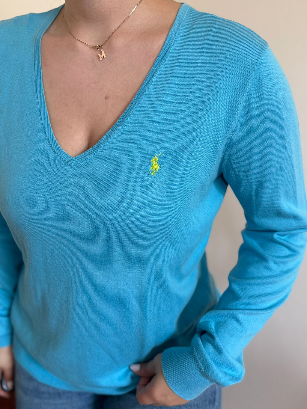 Ralph Lauren V-Neck Sweater 100% Cotton