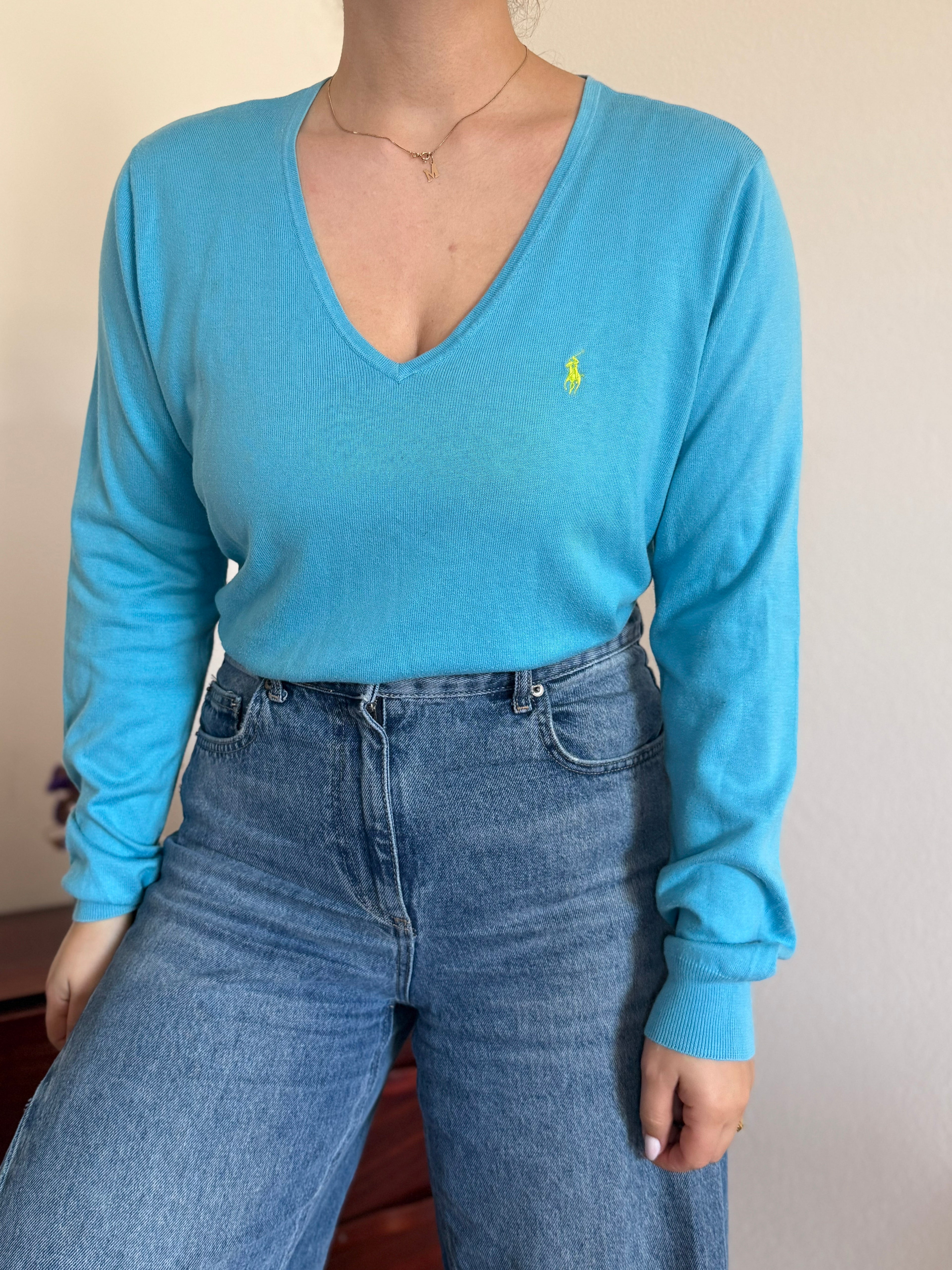 Ralph Lauren V-Neck Sweater 100% Cotton