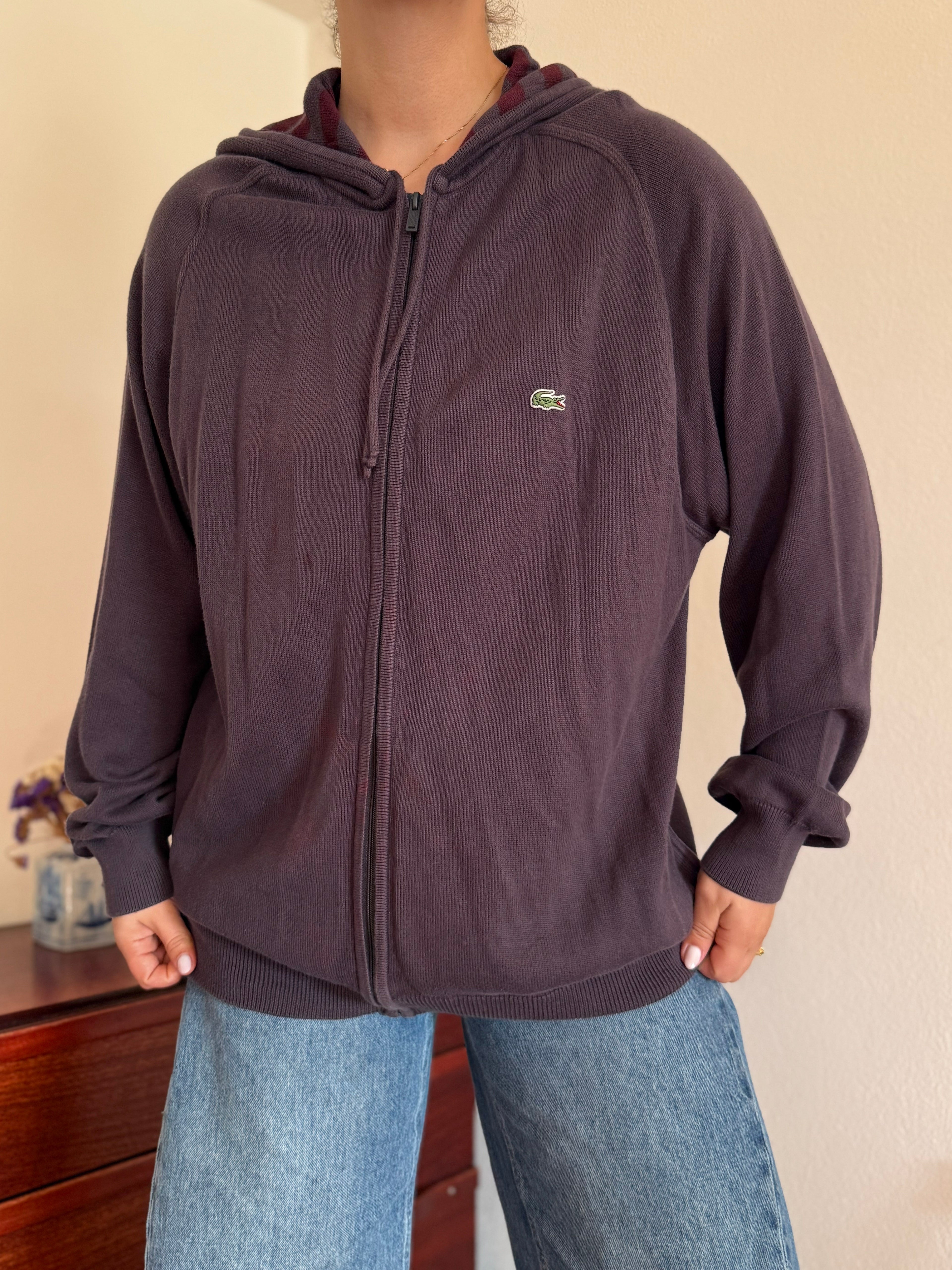 Lacoste Full Zip Knit Coat 100% Cotton