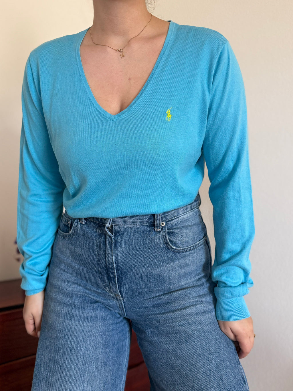 Ralph Lauren V-Neck Sweater 100% Cotton