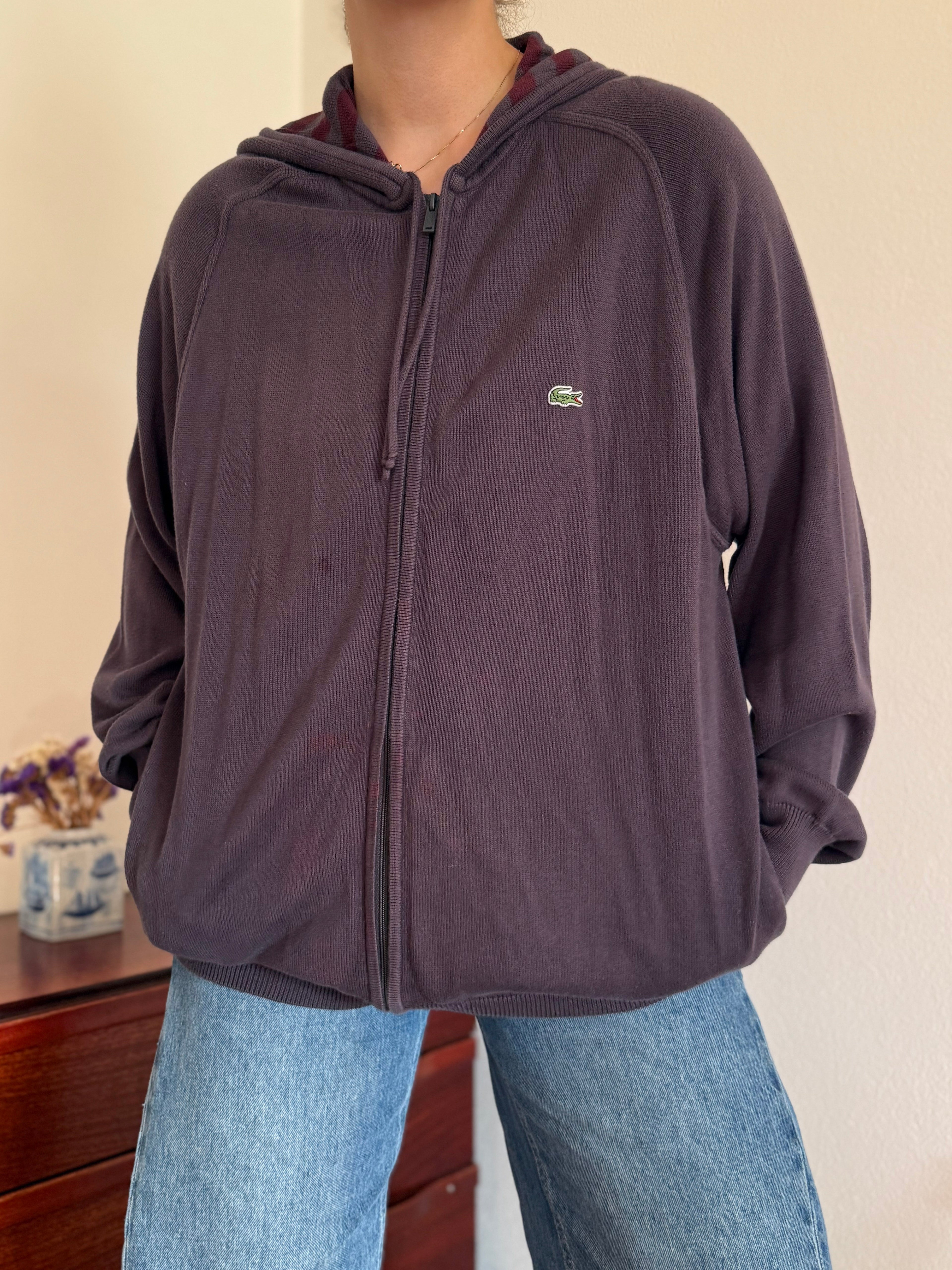 Lacoste Full Zip Knit Coat 100% Cotton