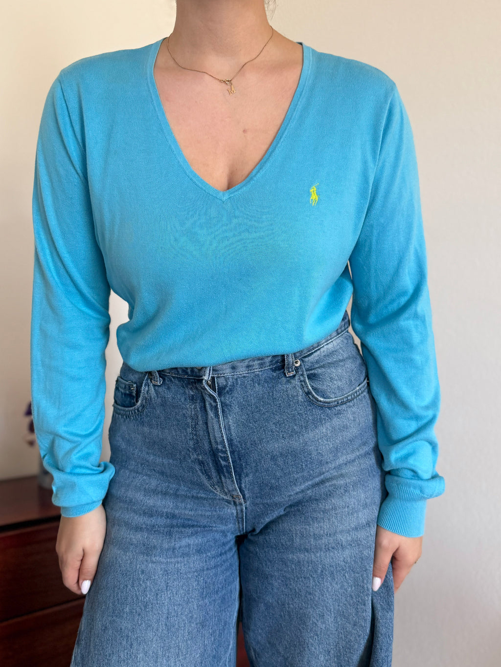 Ralph Lauren V-Neck Sweater 100% Cotton