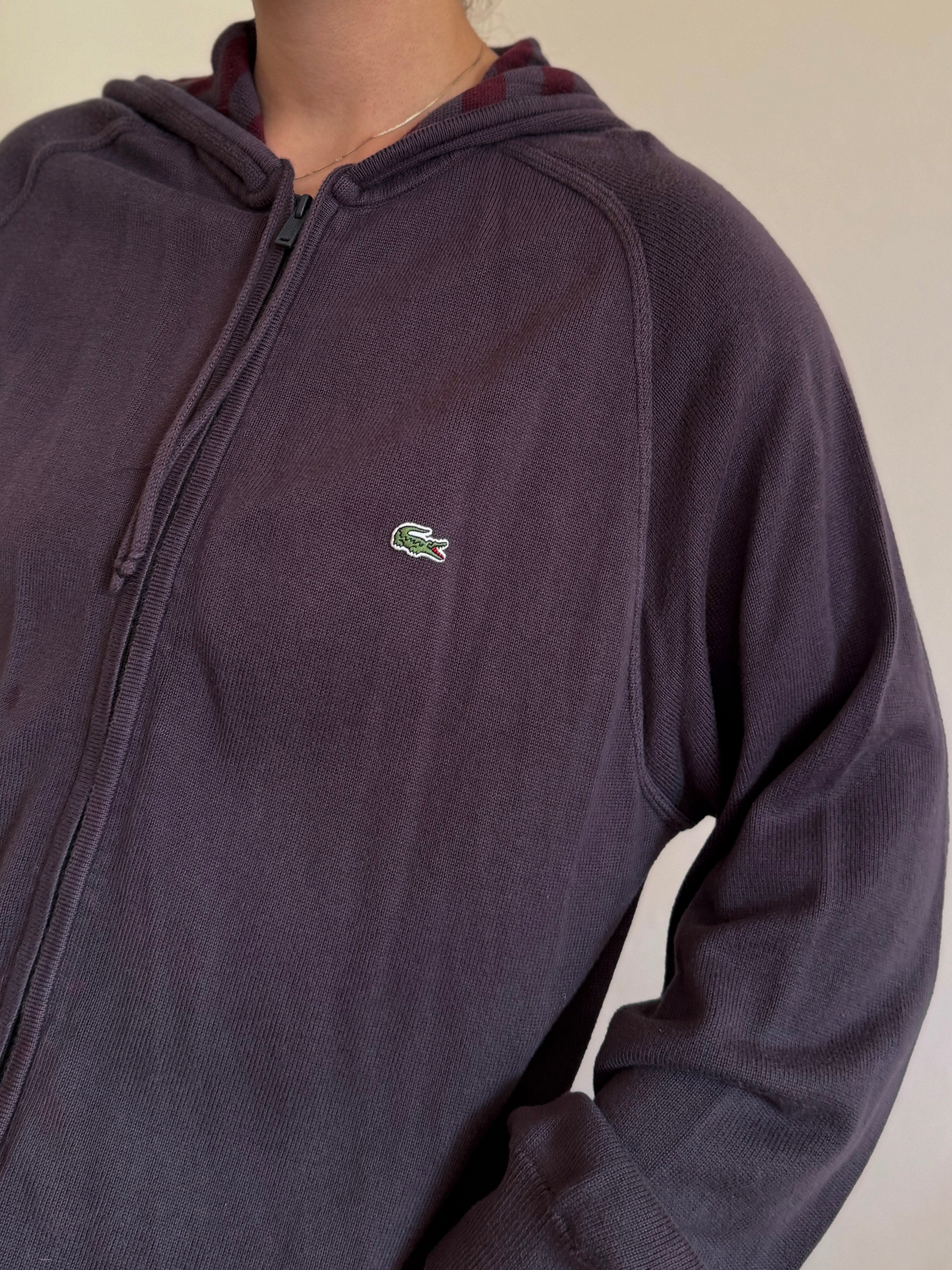 Lacoste Full Zip Knit Coat 100% Cotton