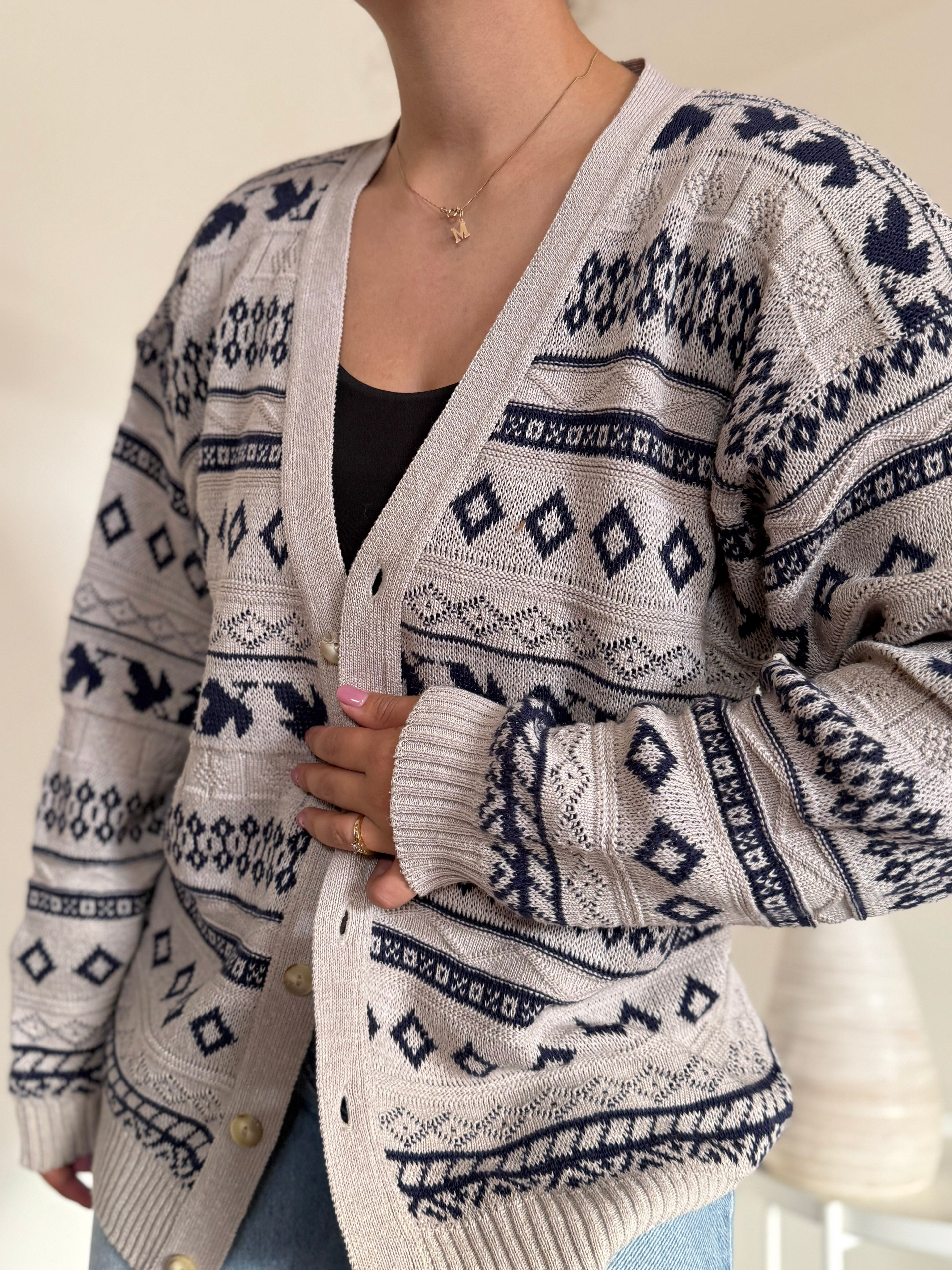 Vintage Cardigan 50% Algodão