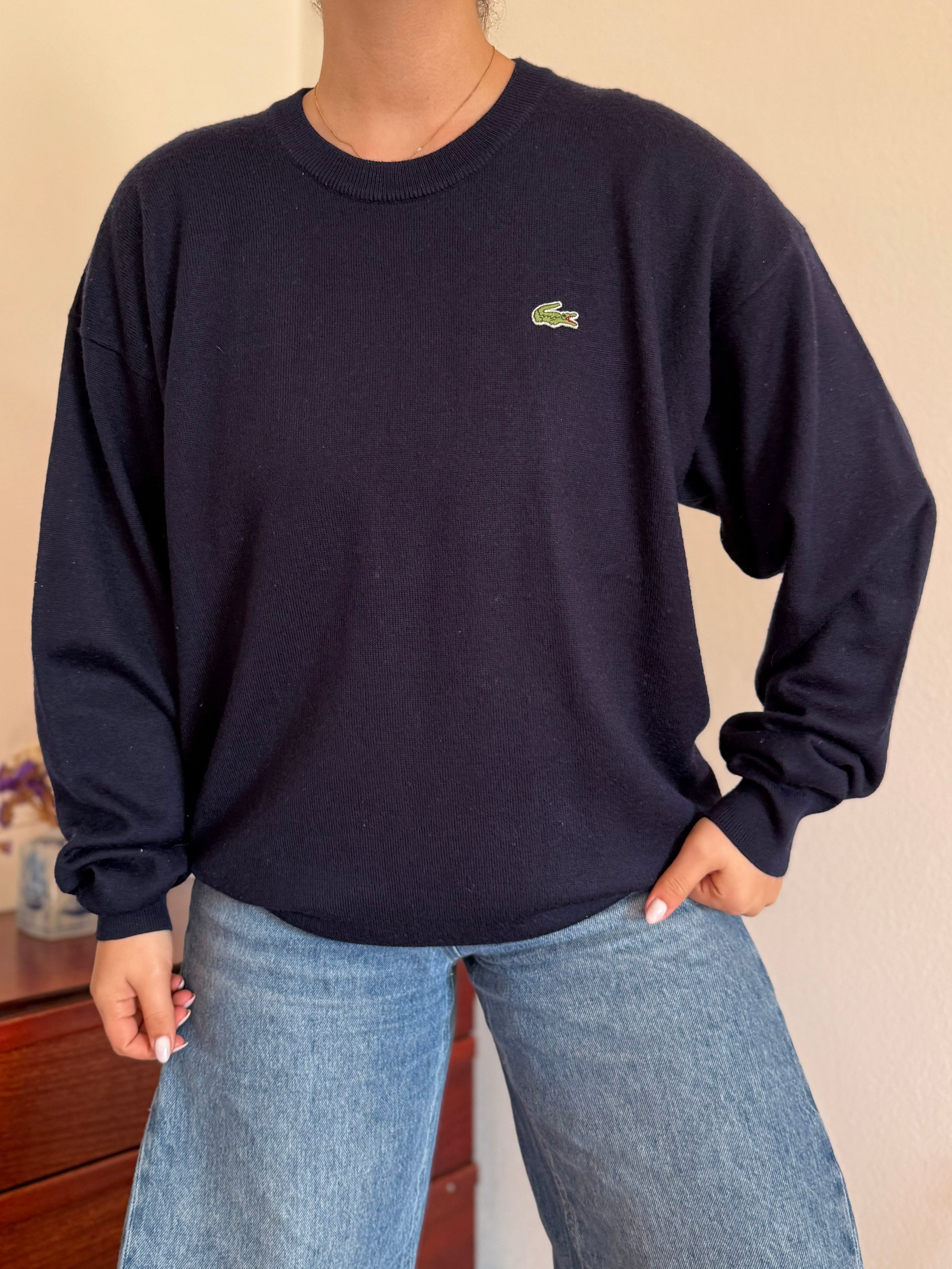 Lacoste Round Neck Knit Sweater 50% Wool 50% Acrylic