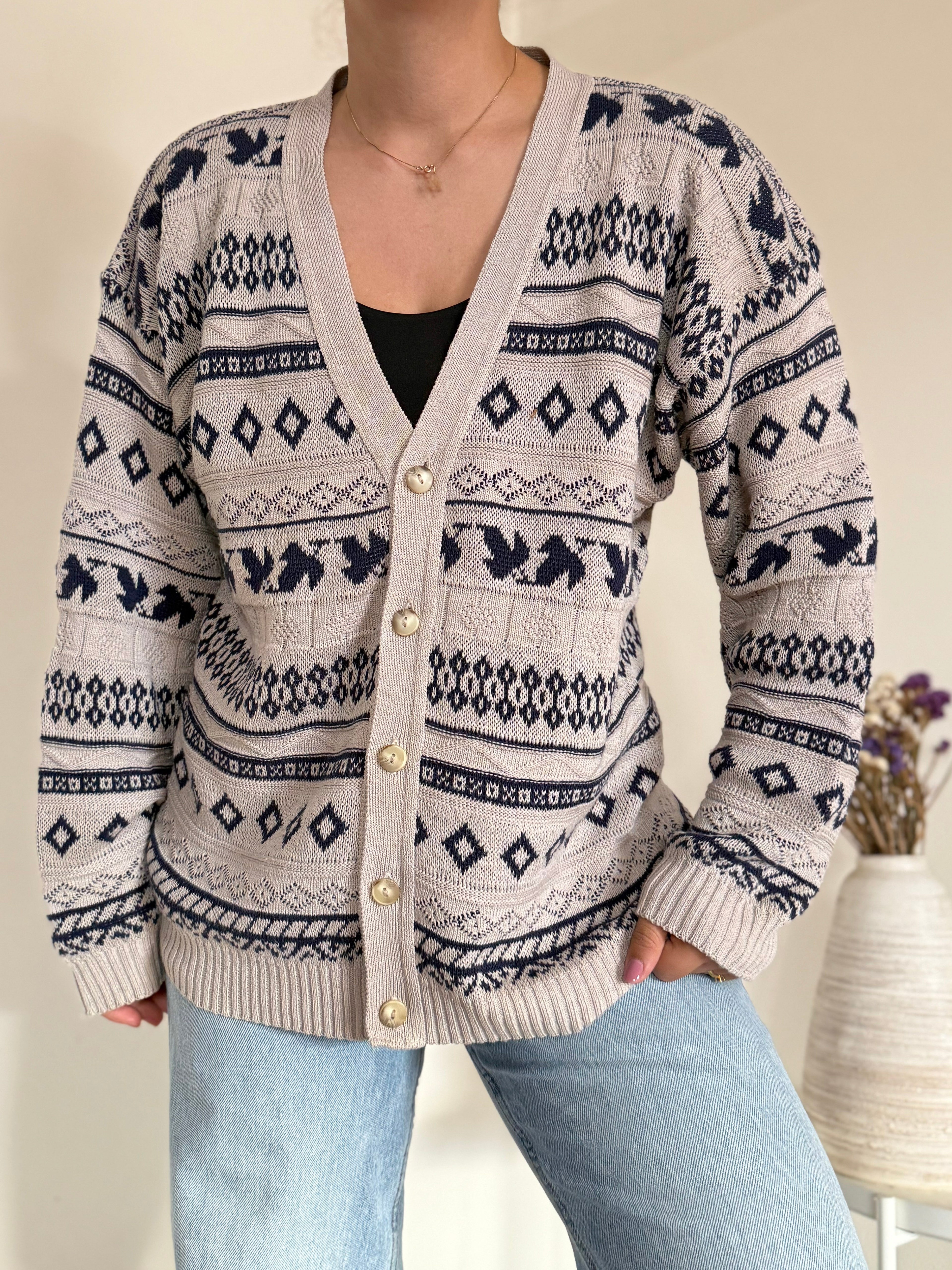 Vintage Cardigan 50% Algodão