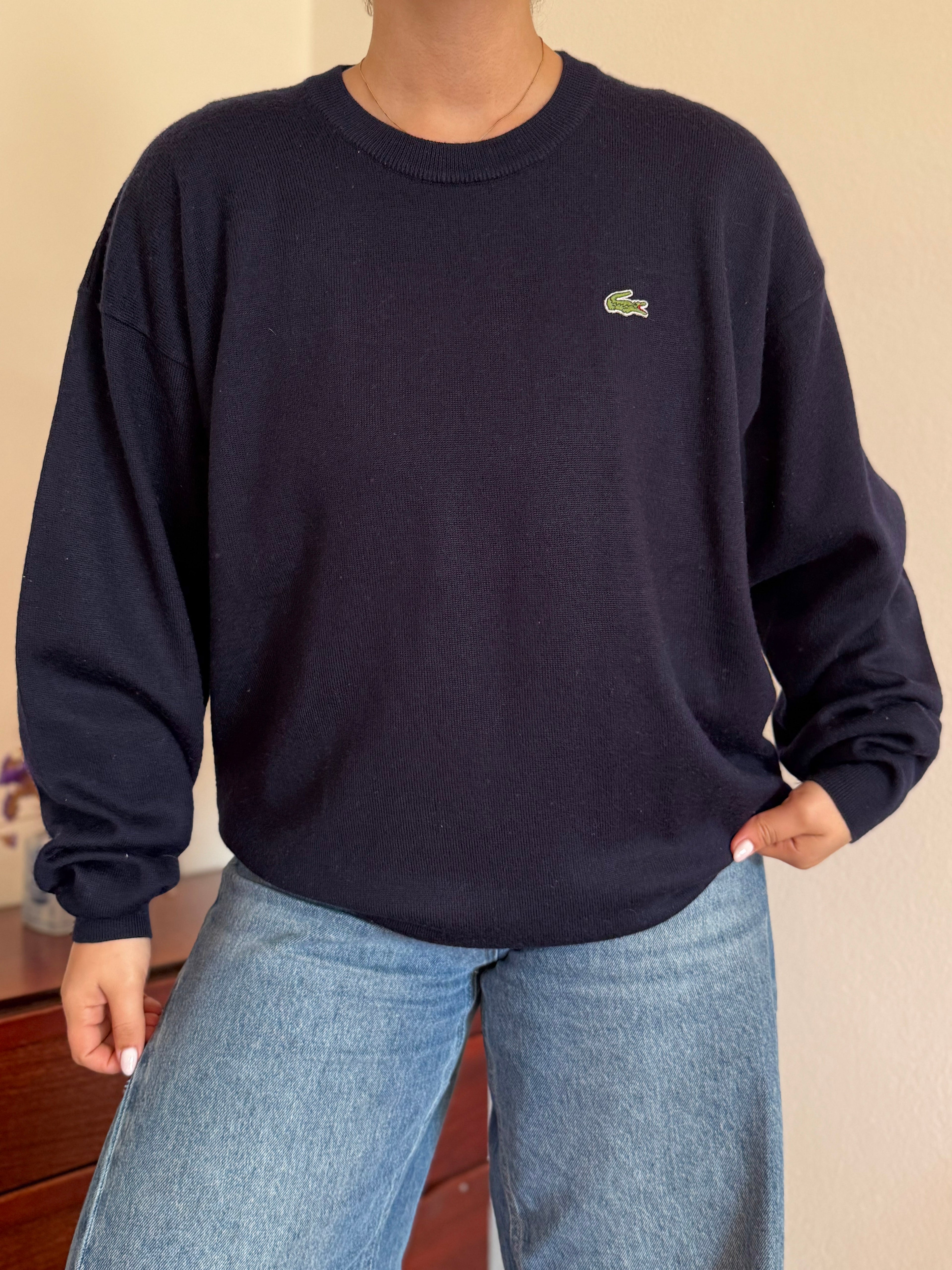 Lacoste Round Neck Knit Sweater 50% Wool 50% Acrylic