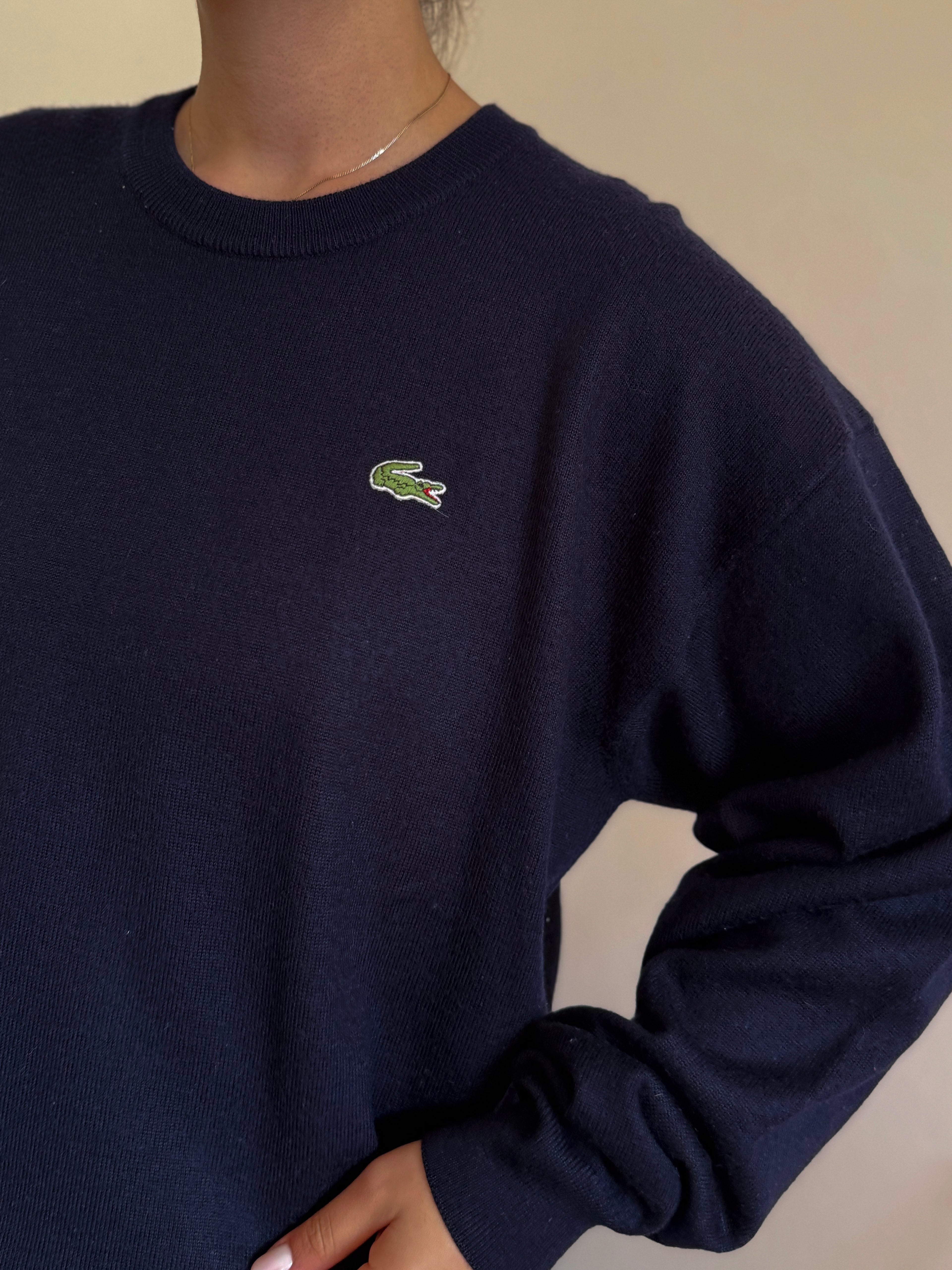 Lacoste Round Neck Knit Sweater 50% Wool 50% Acrylic