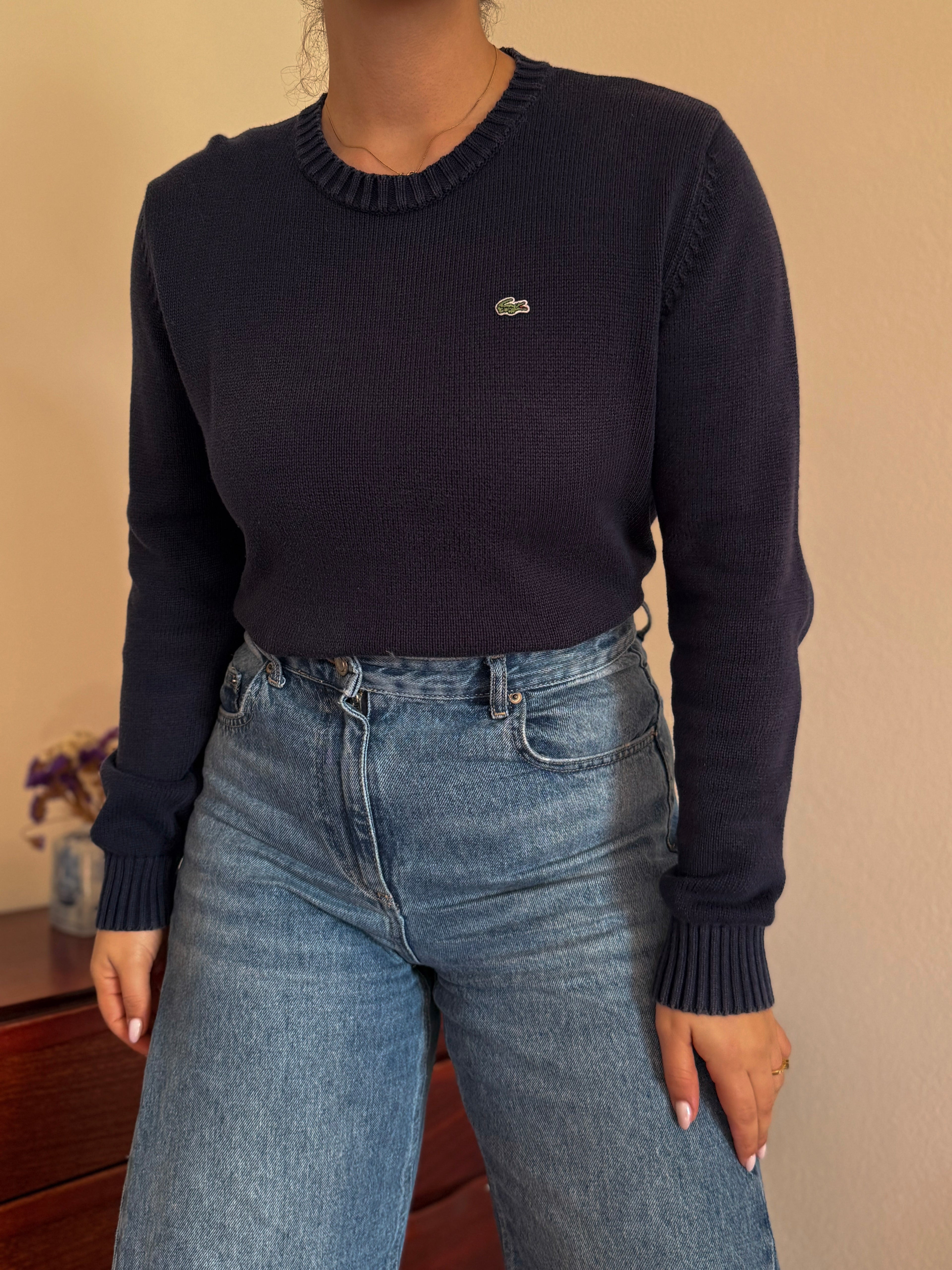 Lacoste Round Neck Knit Sweater 100% Cotton