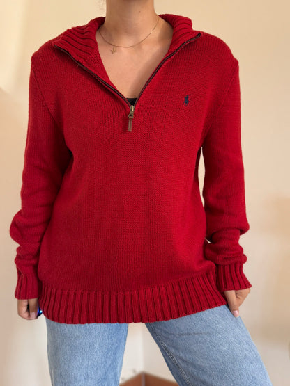 Ralph Lauren 1/4 Zip Neck Knit Sweater