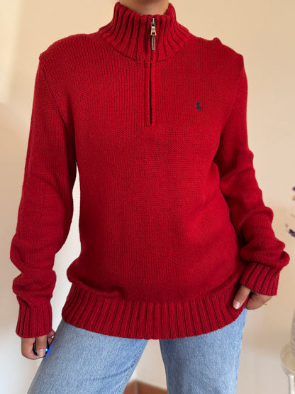 Ralph Lauren 1/4 Zip Neck Knit Sweater