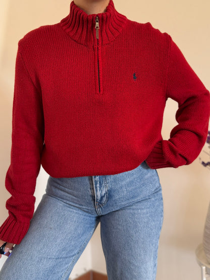 Ralph Lauren 1/4 Zip Neck Knit Sweater