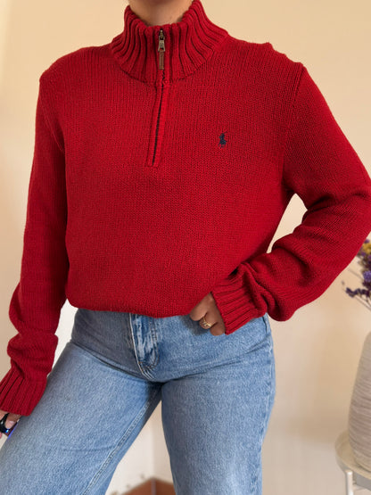 Ralph Lauren 1/4 Zip Neck Knit Sweater