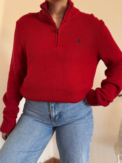 Ralph Lauren 1/4 Zip Neck Knit Sweater