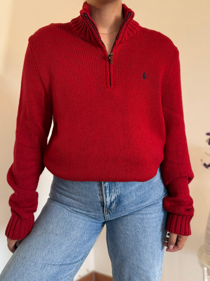 Ralph Lauren 1/4 Zip Neck Knit Sweater
